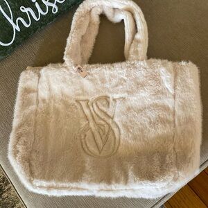 Victorias Secret faux fur tote bag